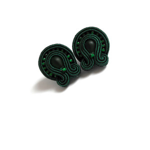 KOLCZYKI SUTASZ zielone 100% HAND MADE