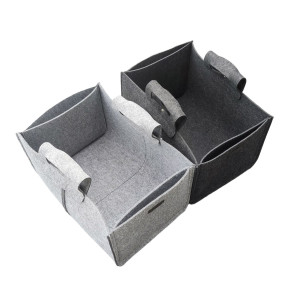 Duży filcowy kosz na drewno, zabawki - szary