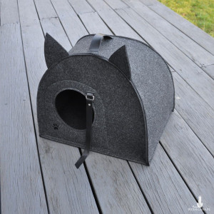 Filcowy domek, legowisko dla kota - grafit