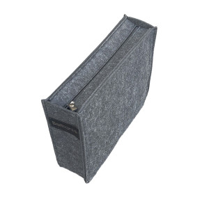 Grafitowy organizer do torebki typu shopperka - na zamek