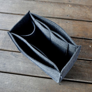 Organizer z filcu do torebki - grafitowy - szeroki