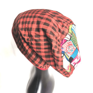 Czapka w kratke codzienna