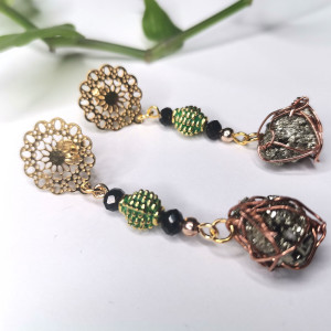 Kolczyki filigran z pirytem