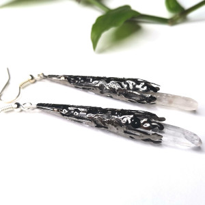 Kolczyki filigran z kryształem gorskim