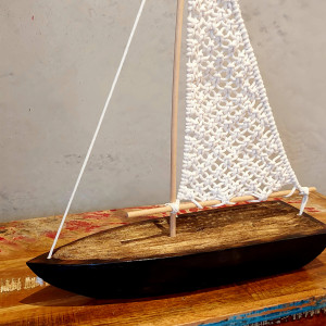 DUŻY STATEK DREWNO MAKRAMA