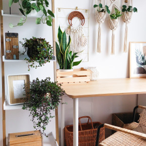 Kwietnik makrama na 3 doniczki