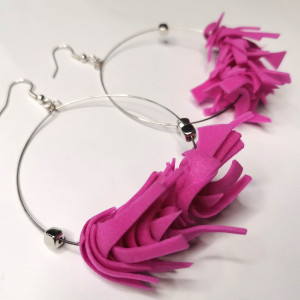 Kolczyki lekkie amarantowe koła