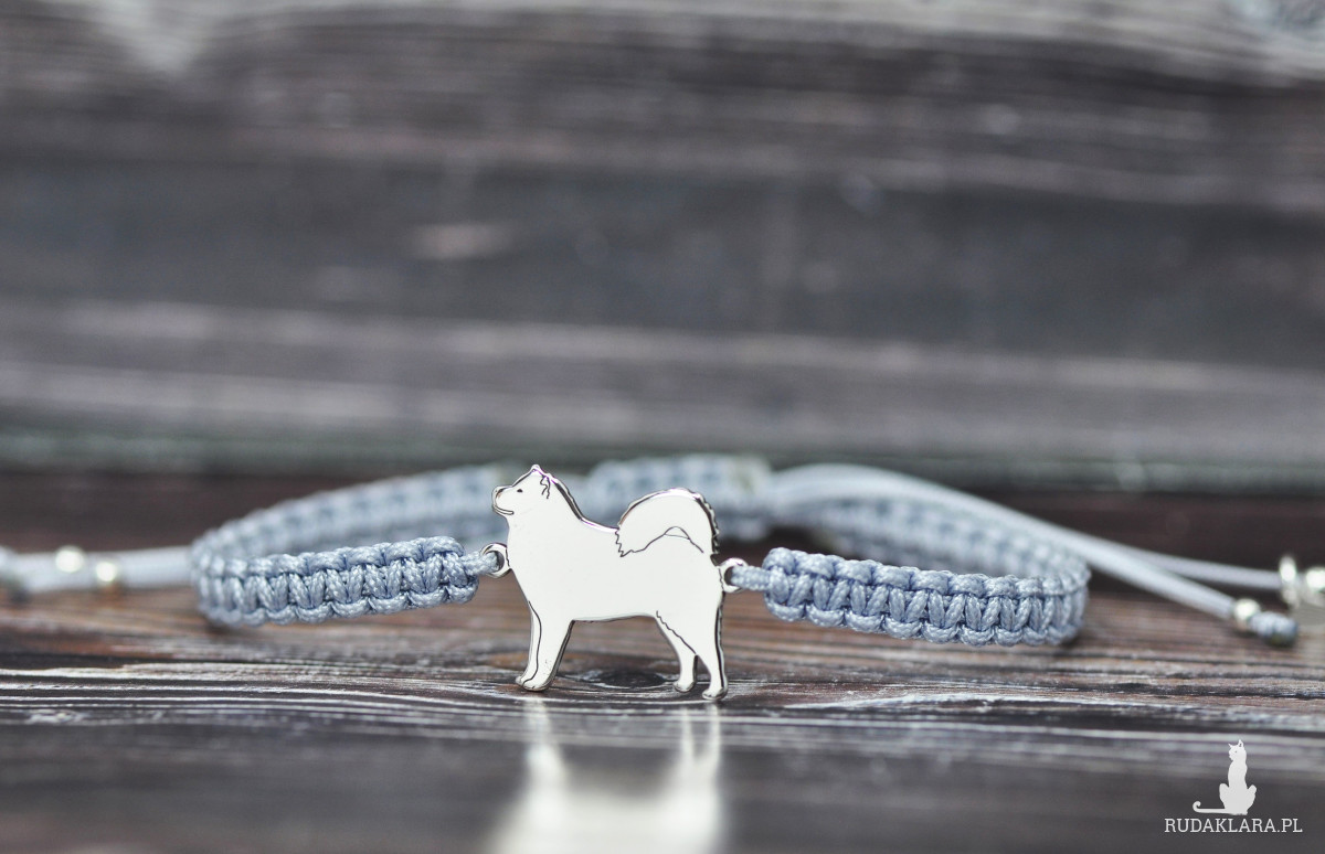 Alaskan malamute - bransoletka z psem, srebro 925