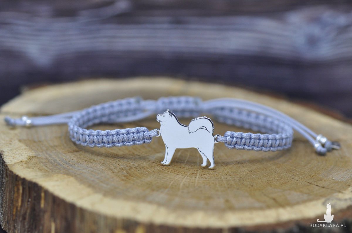 Alaskan malamute - bransoletka z psem, srebro 925