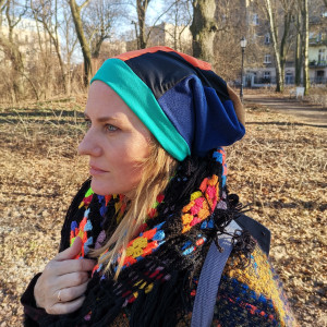 czapka smerfetka etno boho