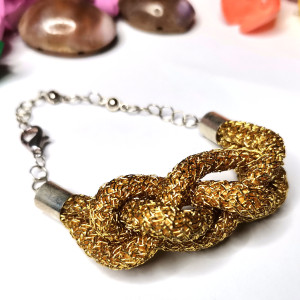 Bransoletka uniwersalna złota sznurek