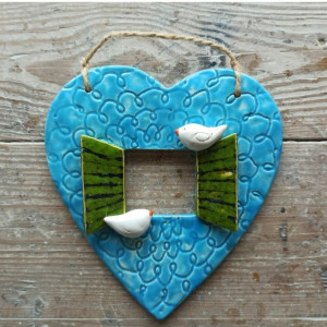 Okiennica niebieskie serce