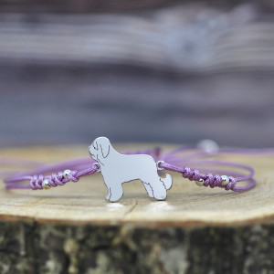 Owczarek francuski Briard - bransoletka z psem, srebro 925