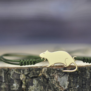 Szczur / Szczurek - bransoletka, srebro pozłacane