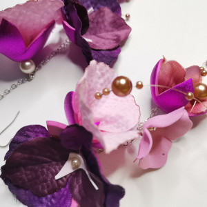 Kolczyki kwiatowe amarant