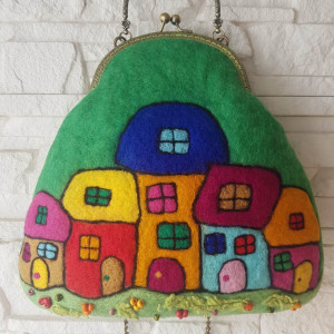 Torebka w kolorowe domki