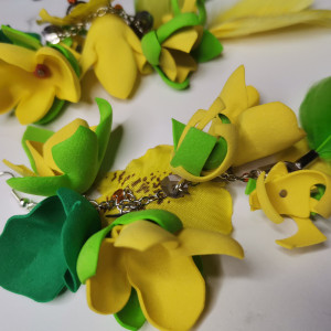 Kolczyki etno boho kwiaty wiosenne długie