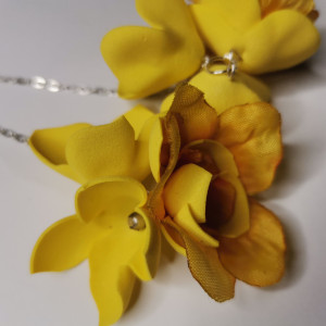 Kolczyki etno boho kwiaty wiosenne długie