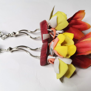 Klipsy kwiaty wiszące