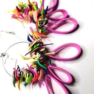 Kolczyki etno boho kwiaty wiosenne duże