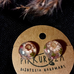 Kolczyki z kwiatem wkrętki duże kolczyki oryginalne kolczyki na wiosnę