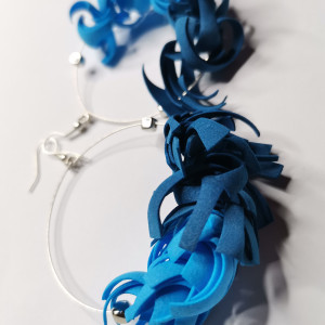 Kolczyki etno boho niebieskie  wiosenne duże