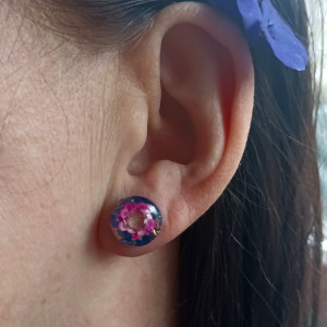 Wkrętki z kwiatami granatowe różowe wiosna urocze