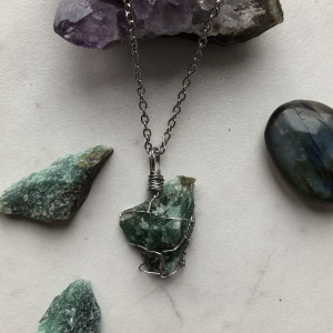 naszyjnik ZIELONY AWENTURyn, stal chirurgiczna, PIENIĄDZE, SZCZĘŚCIE