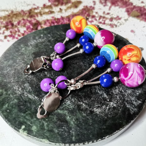 Klipsy tęczowe kolorowe