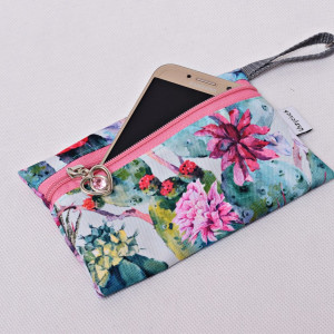 Etui na telefon saszetka na klucze wodoodporna etui do torebki organizer kaktusy