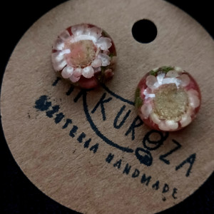 Kolczyki z kwiatami kolczyki na wiosnę kolorowe wkrętki