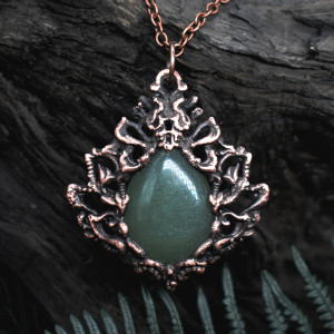 Miedziany ozdobny wisiorek awenturyn #357