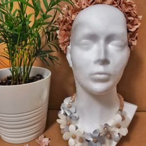 Wianek - opaska do włosów z kwiatów hortensji