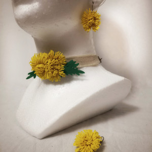 Naszyjnik i kolczyki z kwiatów mniszka