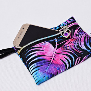 Etui na telefon saszetka na klucze wodoodporna etui do torebki organizer pióra tęczowe