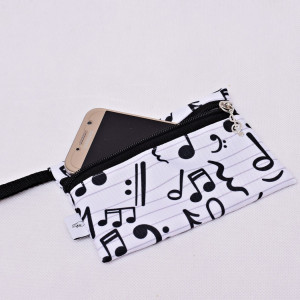Etui na telefon saszetka na klucze wodoodporna etui do torebki organizer nutki nuty muzyka