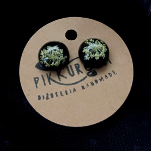 Kolczyki dzika marchew czarne wkrętki