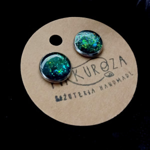Kolczyki zielone Holo