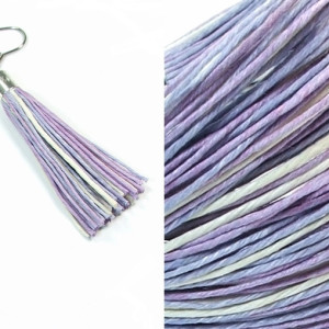 Lawendowy lniane kolczyki