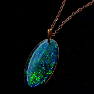 Wisiorek Holo zielono złoty