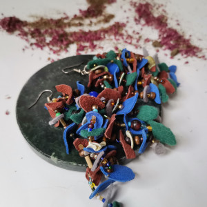 Kolczyki boho kolorowe bujne