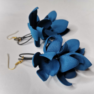 Kolczyki granatowe kwiaty polecam