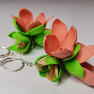 Kolczyki pastelowe kwiaty polecam