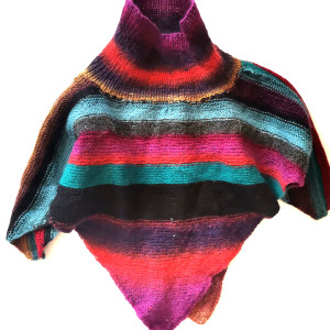 poncho z golfem krótkie vintage