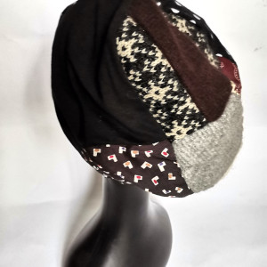 Czapka patchwork grochy k1