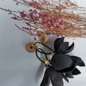 Kolczyki czarne kwiaty polecam