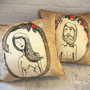 Zestaw poduszek - Adam i Ewa