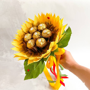 Duży słonecznik z cukierkami