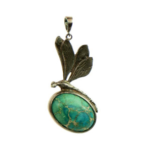 Srebrny wisior z jaspisem a937