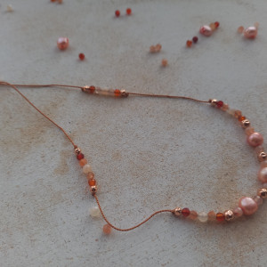 Naszyjnik z różowych pereł słodkowodnych